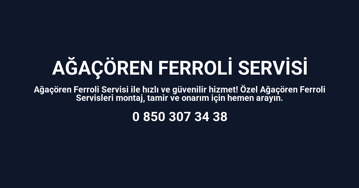Ağaçören Ferroli Servisi